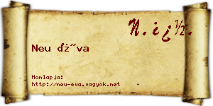Neu Éva névjegykártya